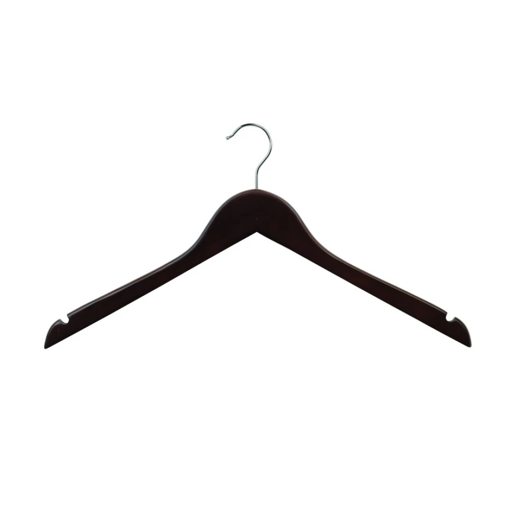 Flat Dark Wooden Hangers 43cm (Box of 50) - 52000