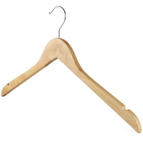 Flat Wooden Blouse Hanger With Notches 44cm (Box of 100) - 51054