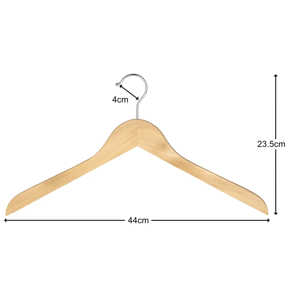 Flat Wooden Blouse & Shirt Clothes Hangers 44cm (Box of 100) - 51051