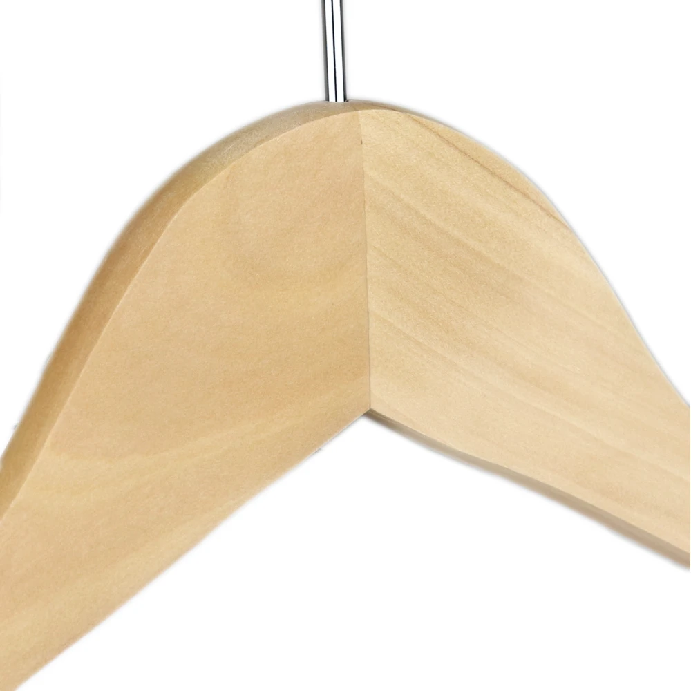 Flat Wooden Tops Hangers 38cm With Rubber Insert (Box of 100) - 51053