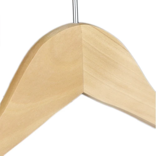 Flat Wooden Tops Hangers 38cm With Rubber Insert (Box of 100) - 51053