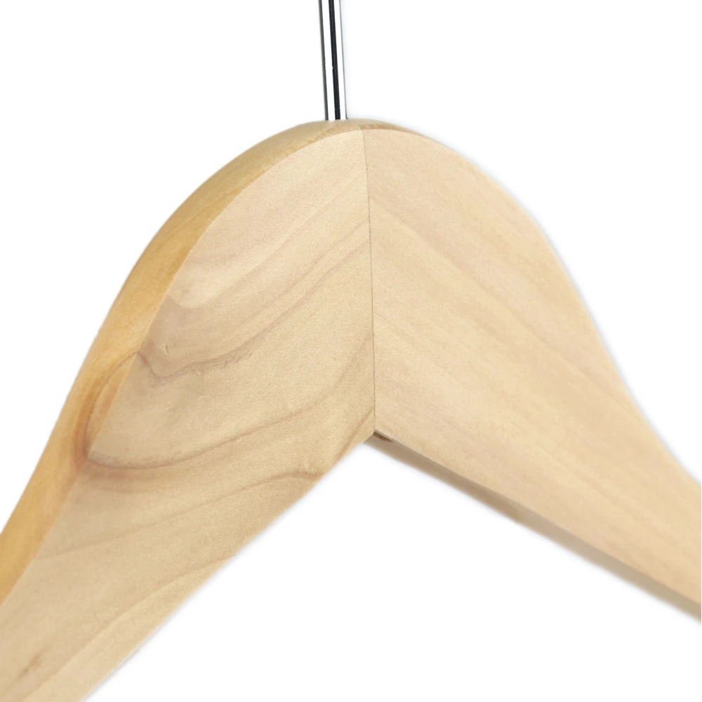 Flat Wooden Tops Hangers 44cm With Rubber Insert (Box of 100) - 51052