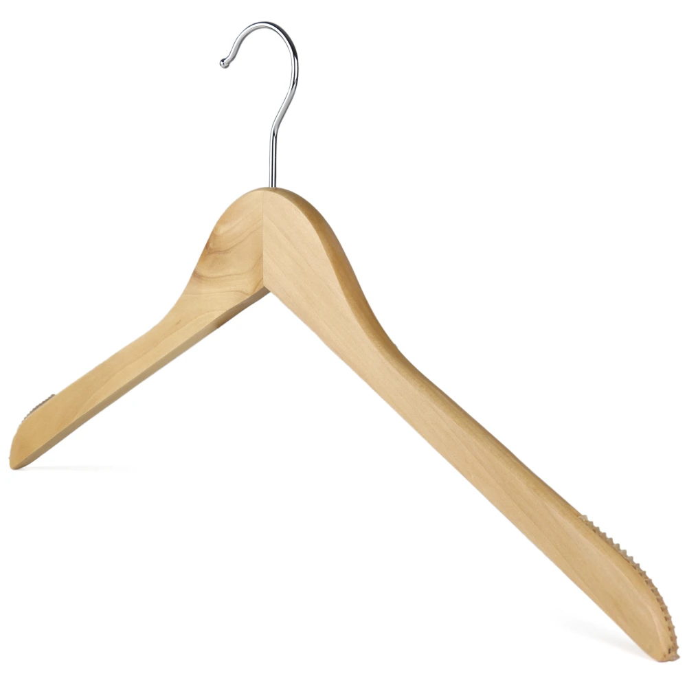 Flat Wooden Tops Hangers 44cm With Rubber Insert (Box of 100) - 51052