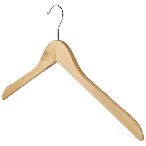 Flat Wooden Tops Hangers 44cm With Rubber Insert (Box of 100) - 51052