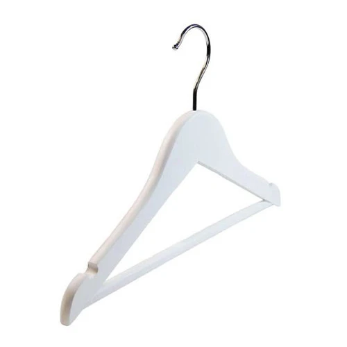 Flat Wooden White Hangers 30cm (Box of 100) 52038