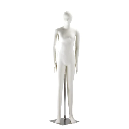 Flexible Female Mannequin Abstract Head Marl Grey Or Cream 73203