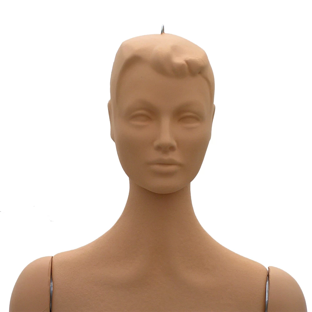Flocked Flexible Female Mannequin With Sculptured Hair - 73202