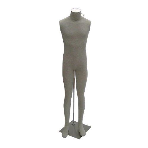 Flexible Male Mannequin Abstract Head Marl Grey Or Cream 73105