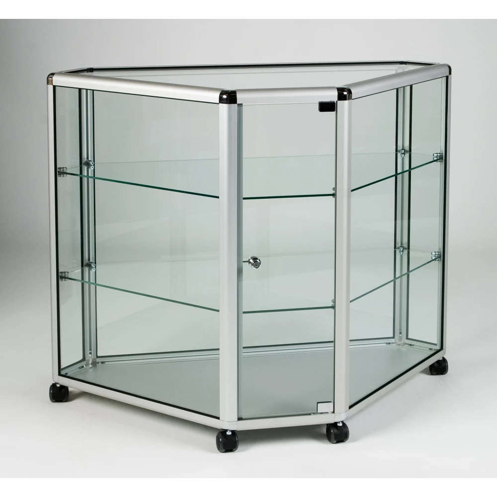 Full Glass Display Corner Counter 810mm 26011