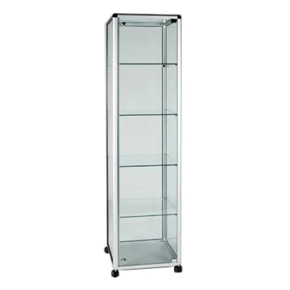 Full Glass Narrow Display Showcase With Spotlights 27005