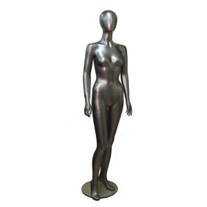 Grey/Silver Gloss Female Mannequin - Hands at Side, Straight Stance 71108