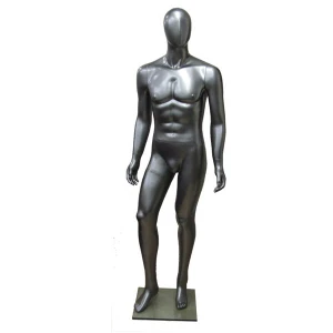Grey/Silver Gloss - Hands at Side, Straight Stance, Male Mannequin 70111