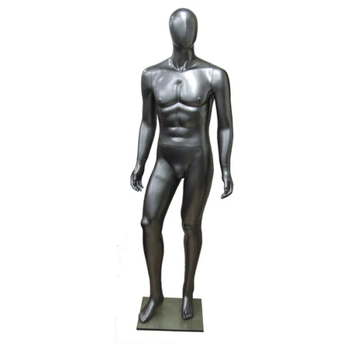Grey/Silver Gloss - Hands at Side, Straight Stance, Male Mannequin 70111