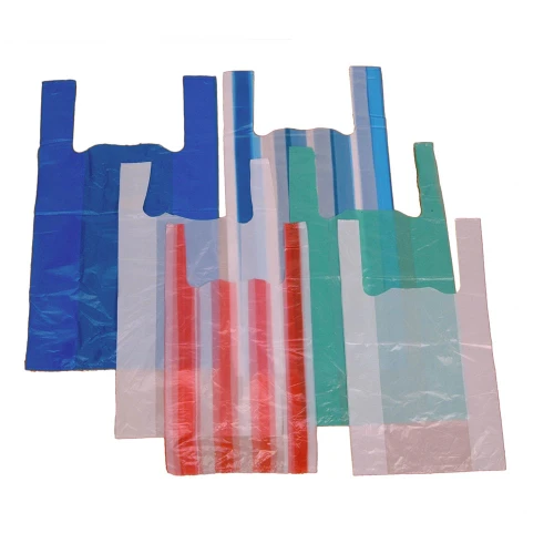 HD Striped Coloured Vest Carriers 11 x 17 x 21 (2000 Box) 10 Micron 18363