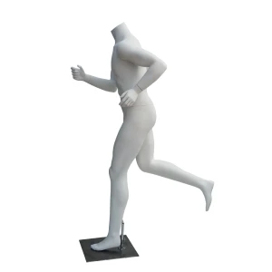 Male Headless White Matt Sports Running Mannequins