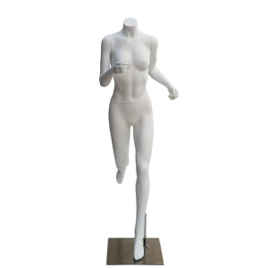 Female Headless White Matt Sports Running Mannequins