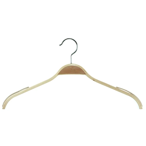 Laminated Wooden Jacket Hangers With Rubber Insert 42cm (Box of 60) - 51067