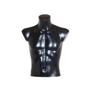 Male Black Plastic Half Bust Torso 77004