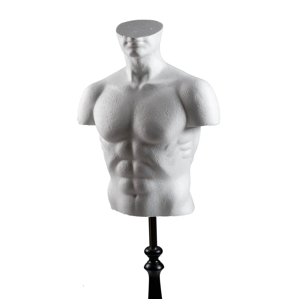 Male Body Form - White or White Painted Granite Finish - Stand Included 77105