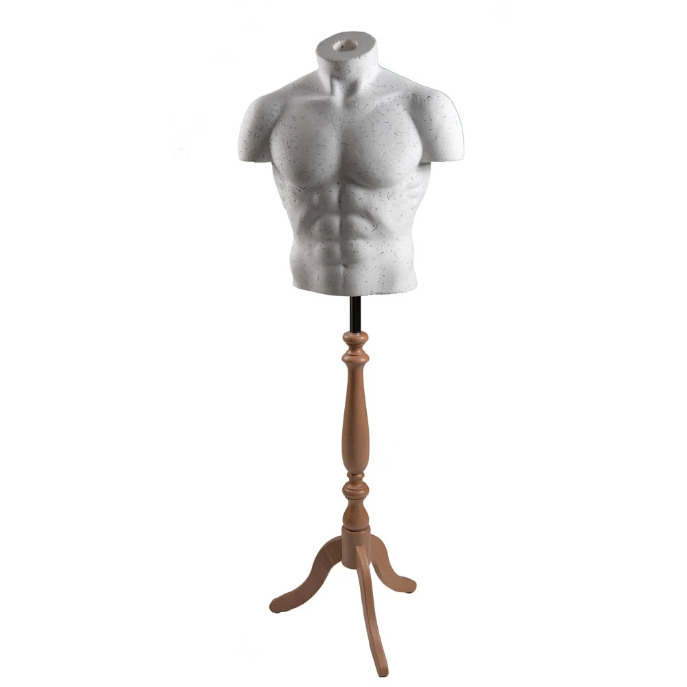 Male Body Form - White or White Painted Granite Finish - Stand Included 77113