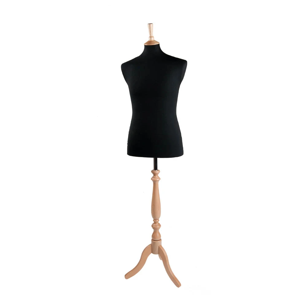 Male Dressmakers Mannequin Black Jersey 40 Inch Chest 75105