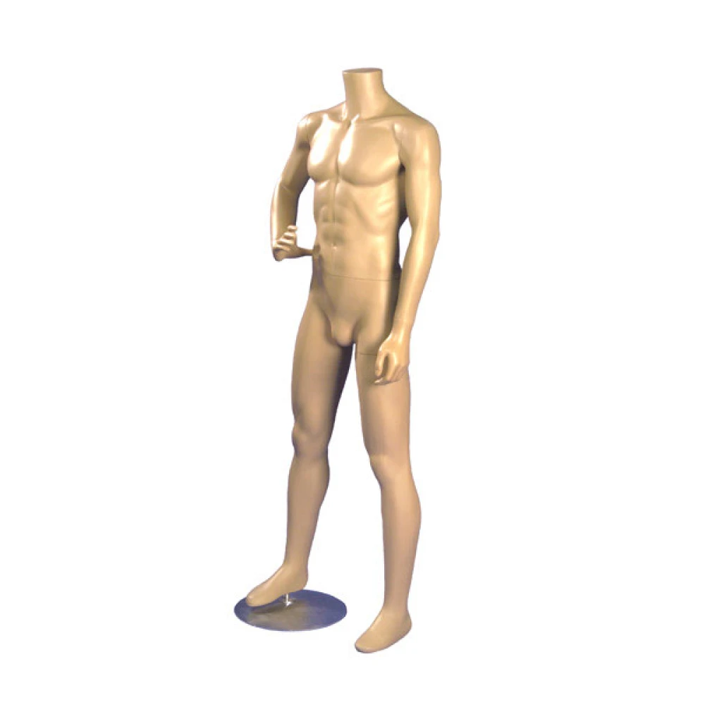 Male Headless Flesh Tone Mannequin - One Hand On Hip 70304