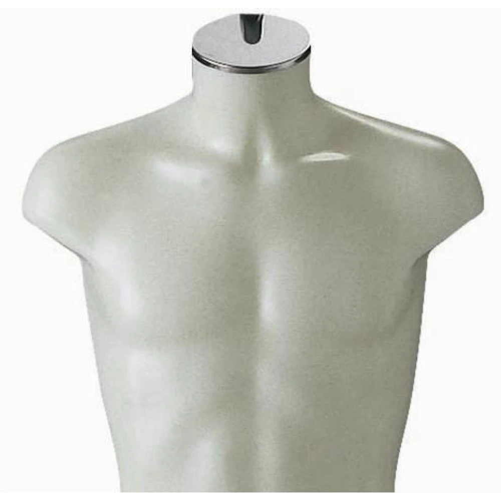 Male Opal White Plastic Half Bust Torso 77015