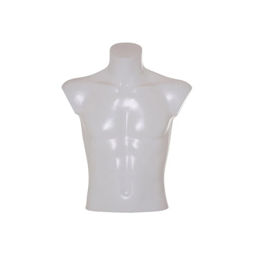 Male White Plastic Half Bust Torso 77003