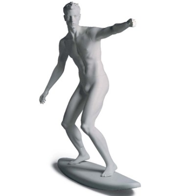 Male White Sculpted Hair Sports Mannequins