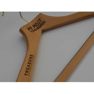 Wooden Bespoke Coat Hangers With Logo, UK - My Most Treasured