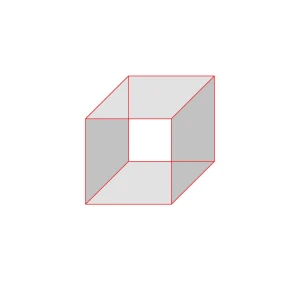 One Glass Cube with Fittings - 288mm x 288mm 39101