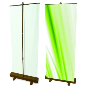 Organic 850mm Wide Wood Finish Roller Banner 80013
