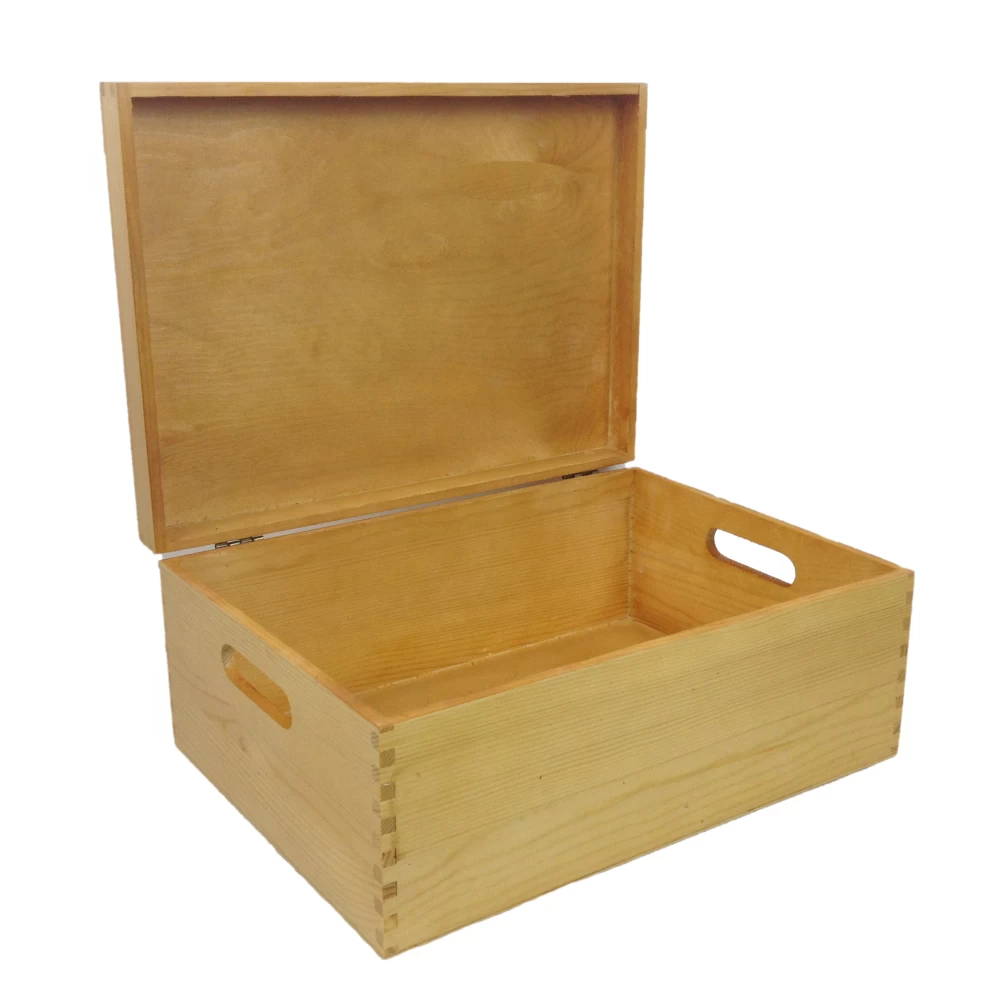 Pine Wooden Display Box 14 Inch With Metal Hinges - 95222