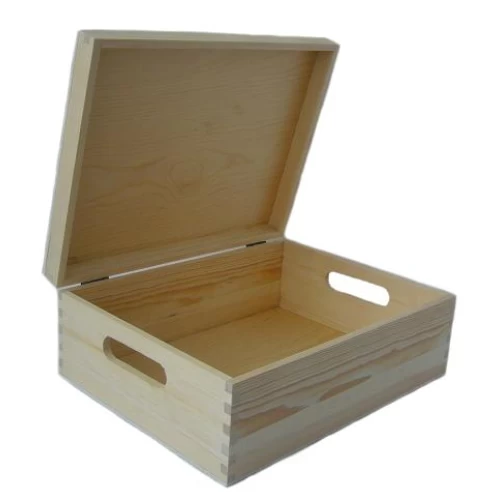 Pine Wooden Display Box 14 Inch With Metal Hinges 95222