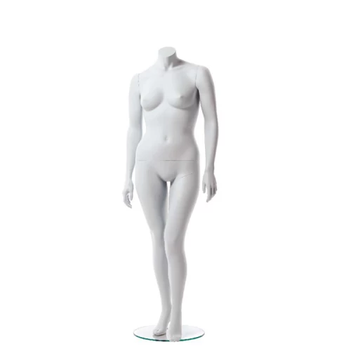 Plus Size Female Mannequin, Headless (White Matt) 78202