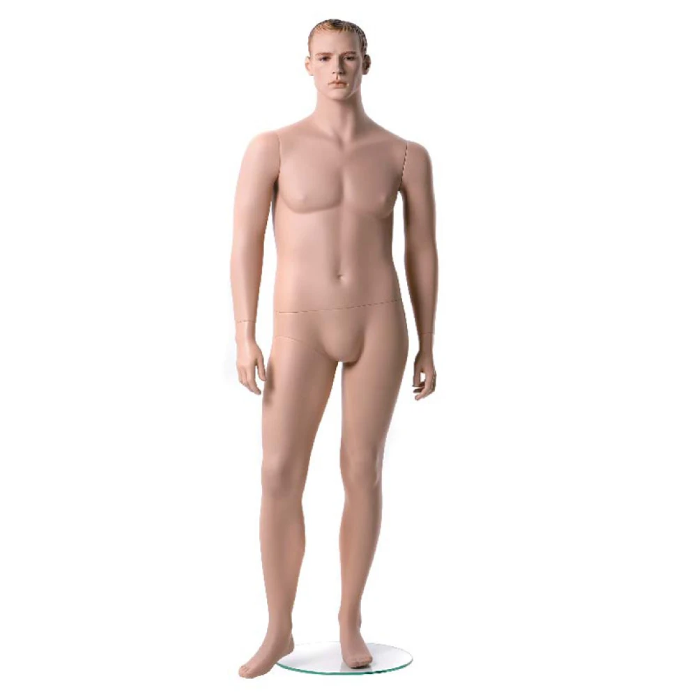 Plus Size Male Mannequin, Sculpted Hair (White Matt/Natural) 78101