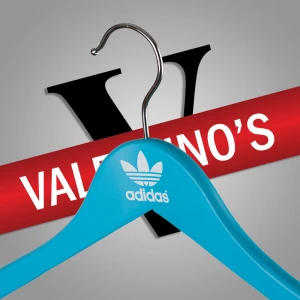 White Printed, Light Blue Painted Coathanger - Adidas