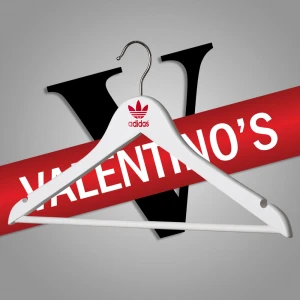 Red Printed, White Painted Coathanger - Adidas