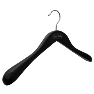 Black Wooden Branded Hangers, Personalised With White Logo - Paper Dolls