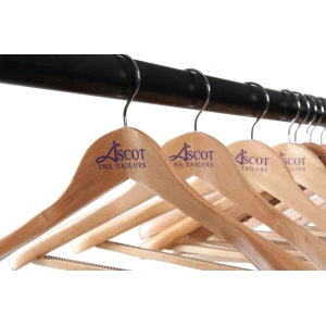 Broad Wooden Personalised Hangers - Ascot The Tailors
