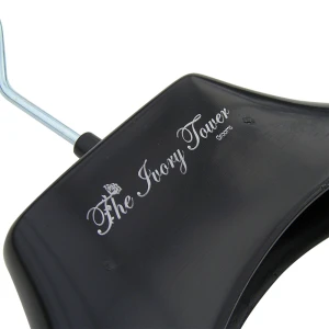 Printed Black Plastic Coat Hangers - The Ivory Tower