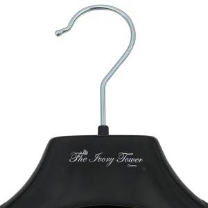 Printed Black Plastic Coat Hangers - The Ivory Tower