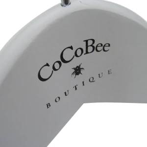 White Wooden Top Hangers, With Black Print - CoCoBee Boutique