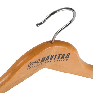 Personalised Wooden Coat Hangers, Branded With Logo - Navitas, Apparel For Living