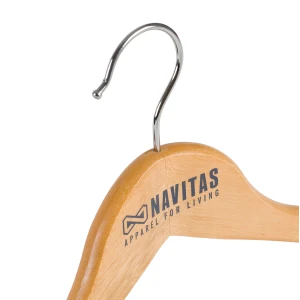Personalised Wooden Coat Hangers, Branded With Logo - Navitas, Apparel For Living