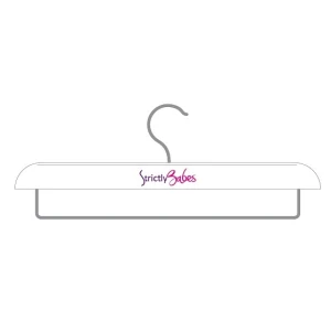 Artwork For Custom, Printed White Wooden Hangers Branded With Pink/Purple Logo - Strictly Babes