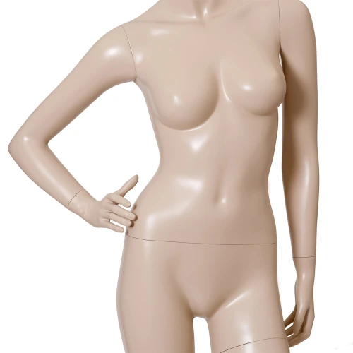 Right Hand on Hip Flesh Tone Female Mannequin, Left Bent Leg 71411