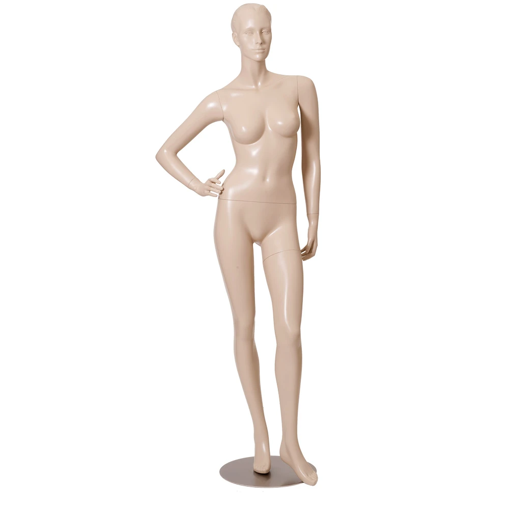 Right Hand on Hip Flesh Tone Female Mannequin, Left Bent Leg 71411