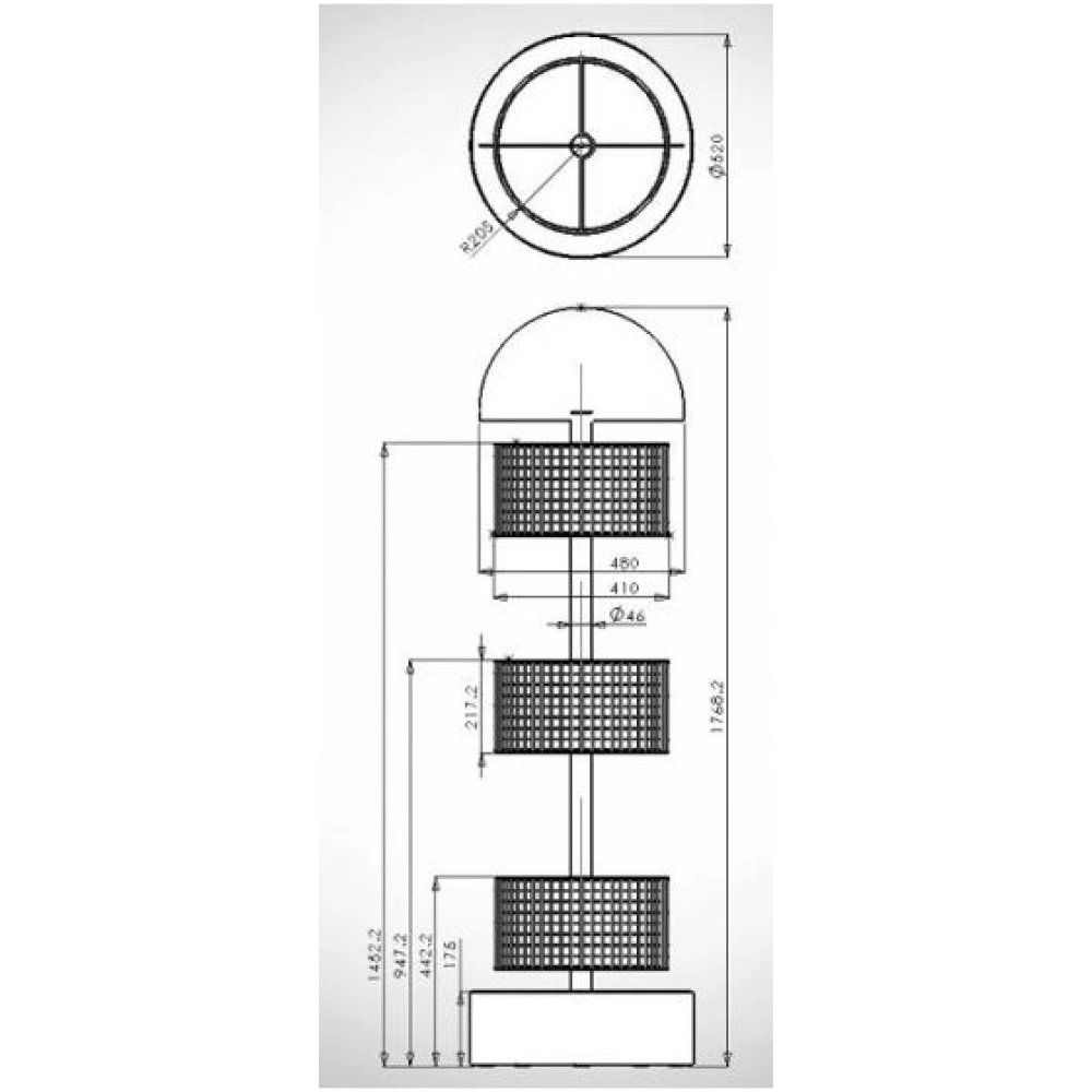 Round Dump Bin Tower - 95716