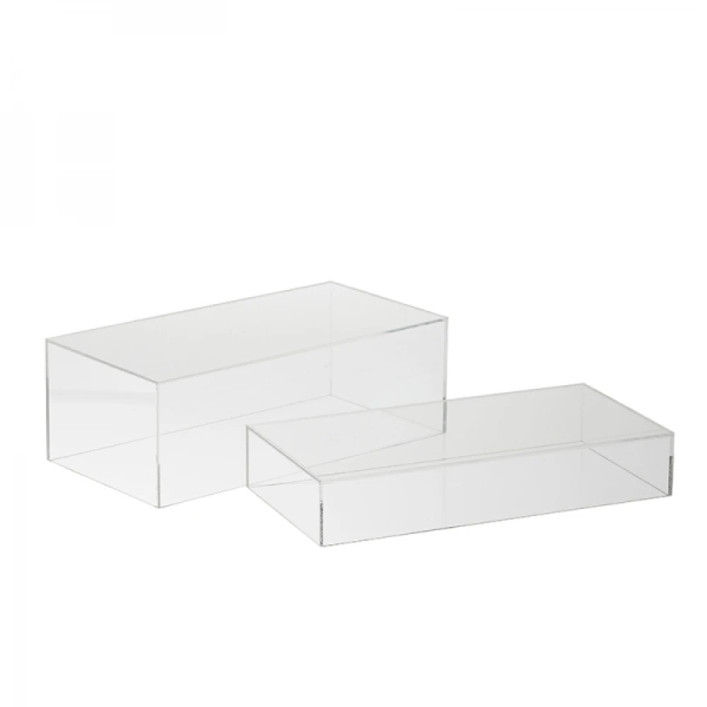 Set Of Two Clear Footwear Plinths 83019